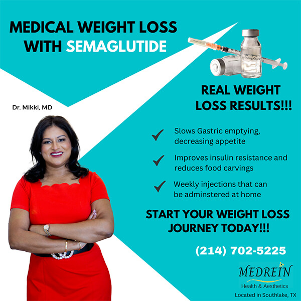Medical Weight Loss Offered at Medrein Health Using Semaglutide Injections