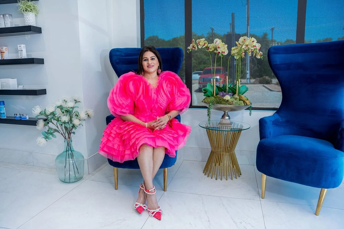 The patient lounge at the Medrein Health medical spa clinic in Southlake, TX