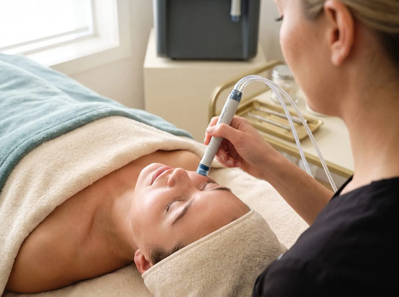 A facial treatment in progress at the Medrein Health clinic in Southlake, TX