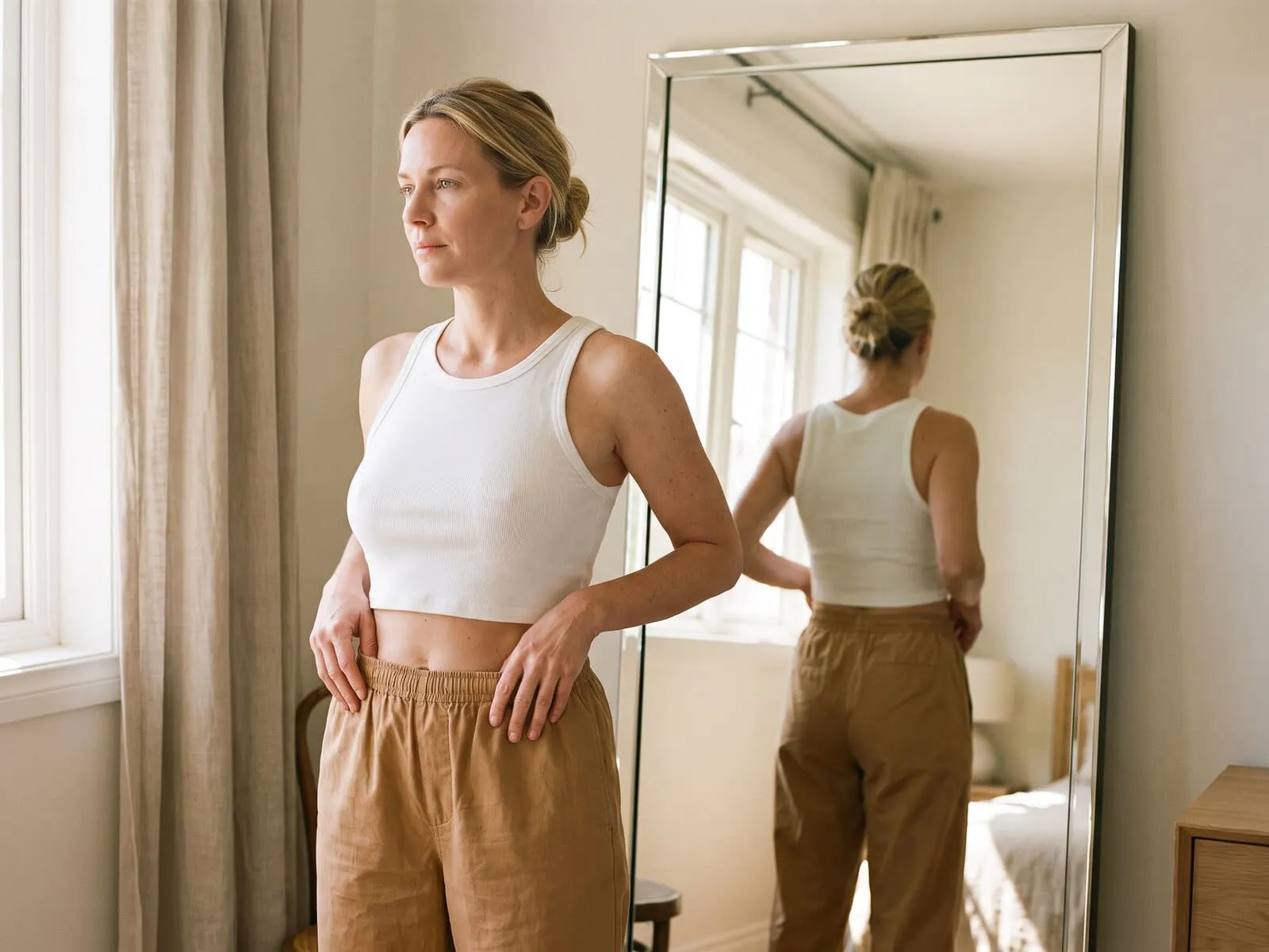 A patient's midsection, illustrating a physician-supervised GLP-1 medical weight loss program